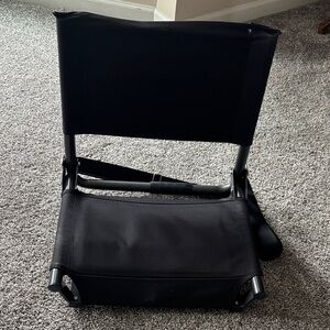 Adjustable Black Foldable Stadium Seat with Backrest